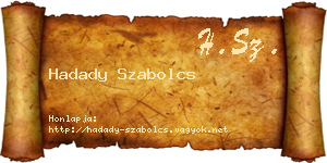Hadady Szabolcs névjegykártya
